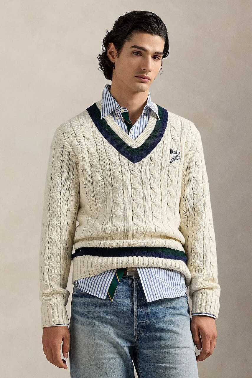 Sveter s prímesou kašmíru Polo Ralph Lauren béžová farba, 710970656