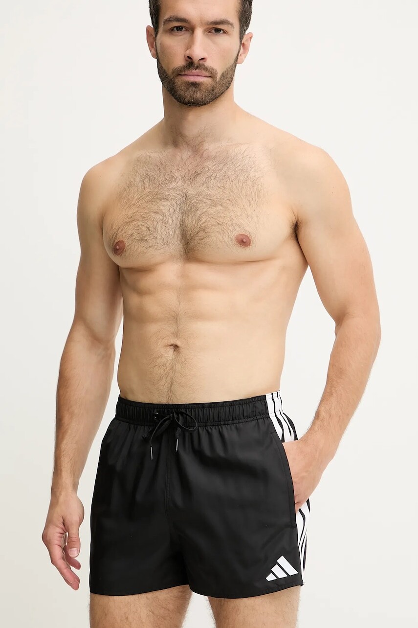 Plavkové šortky adidas 3S BLD SH 3IN čierna farba, JG1031
