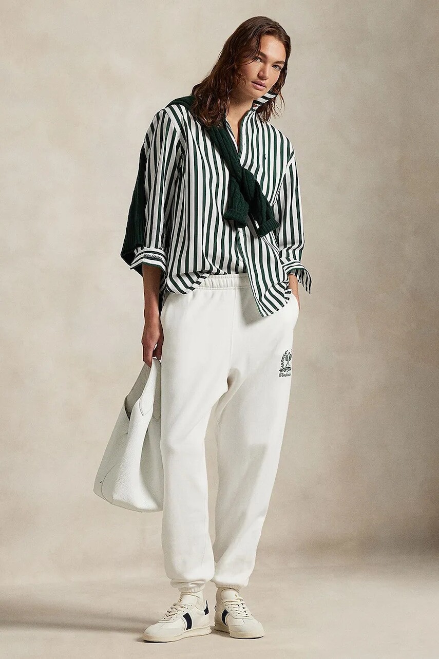 Tepláky Polo Ralph Lauren biela farba, jednofarebná, 211970420