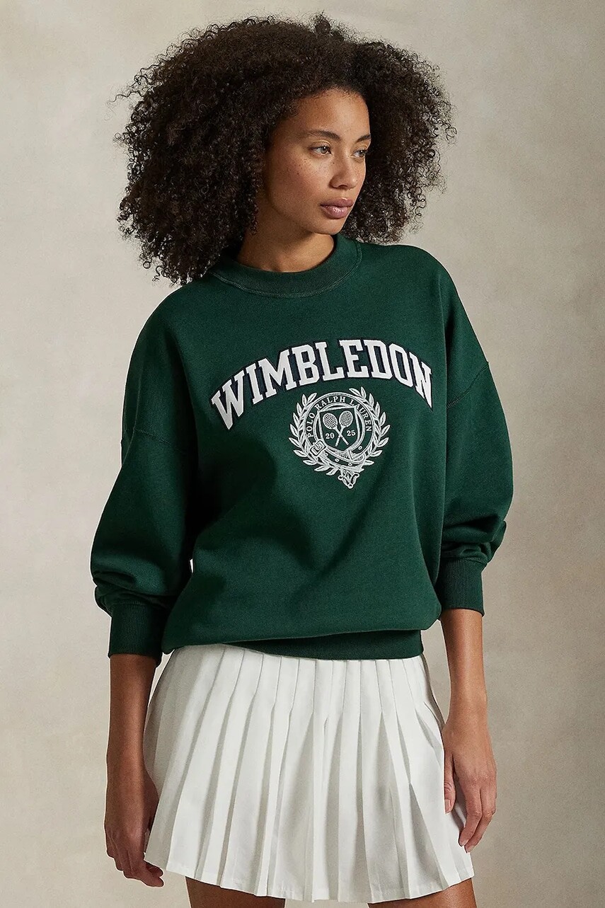 Mikina Polo Ralph Lauren zelená farba, s potlačou, 211970425