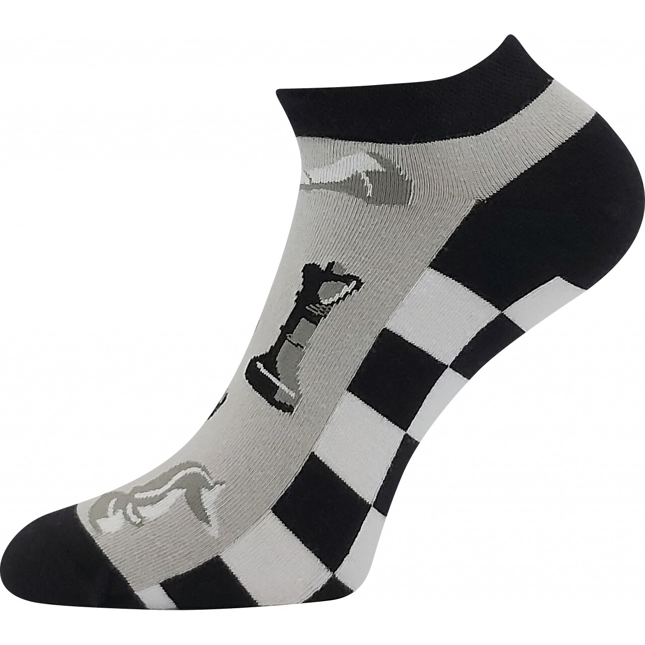 Ponožky obrázkové Lonka Dewow Šach - sivé, 39-42