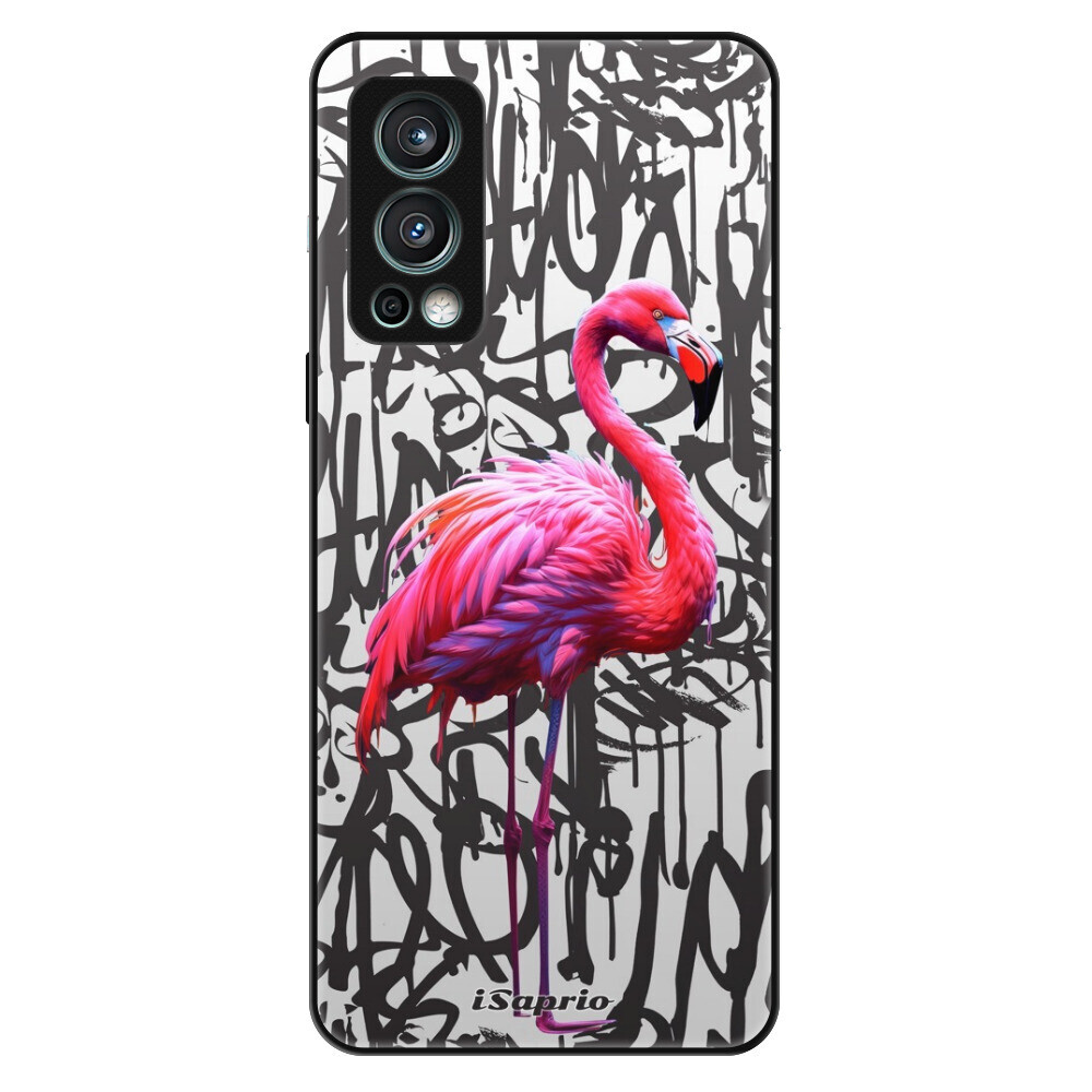 Lesklé puzdro Exclusive iSaprio - Flamingo Graffiti - OnePlus Nord 2 5G
