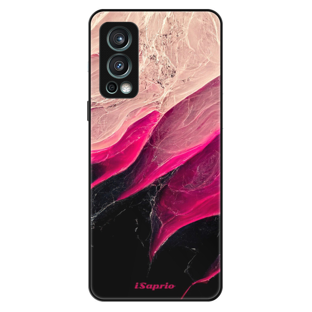Lesklé puzdro Exclusive iSaprio - Black and Pink - OnePlus Nord 2 5G