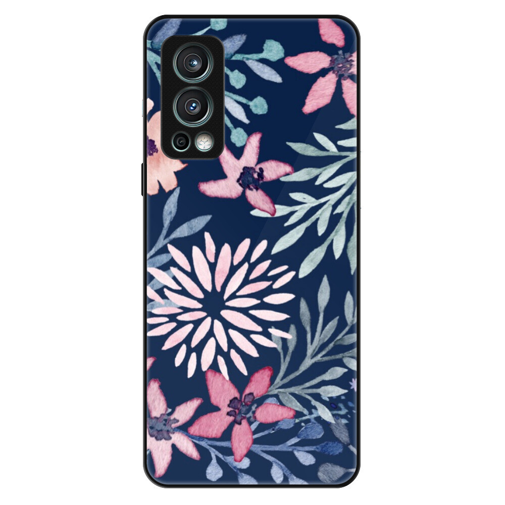 Lesklé puzdro Exclusive iSaprio - Leaves on Blue - OnePlus Nord 2 5G