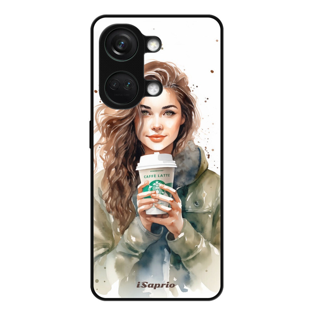 Lesklé puzdro Exclusive iSaprio - Girl With Latte - OnePlus Nord 3 5G