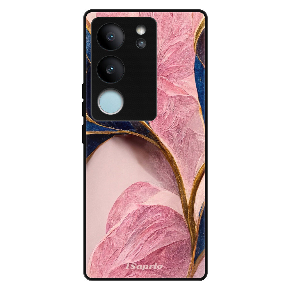 Lesklé puzdro Exclusive iSaprio - Pink Blue Leaves - Vivo V29