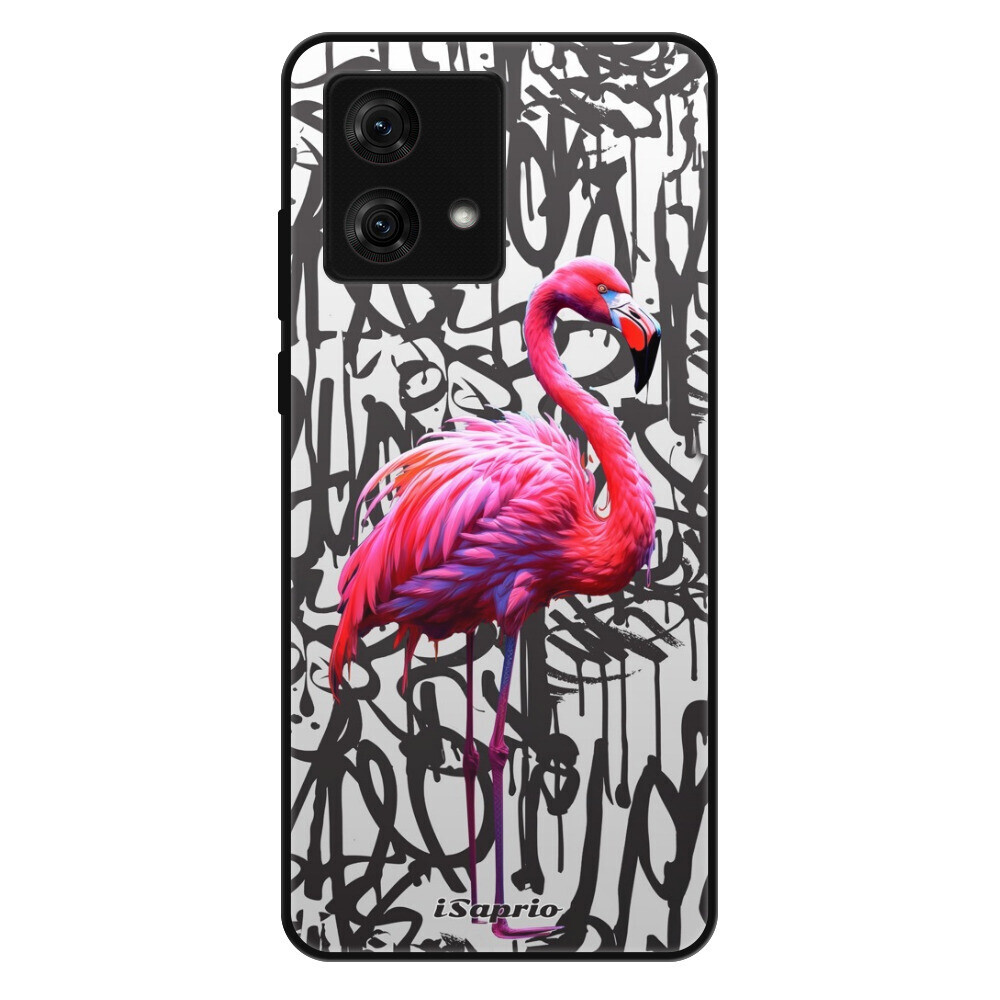 Lesklé puzdro Exclusive iSaprio - Flamingo Graffiti - Motorola Moto G84
