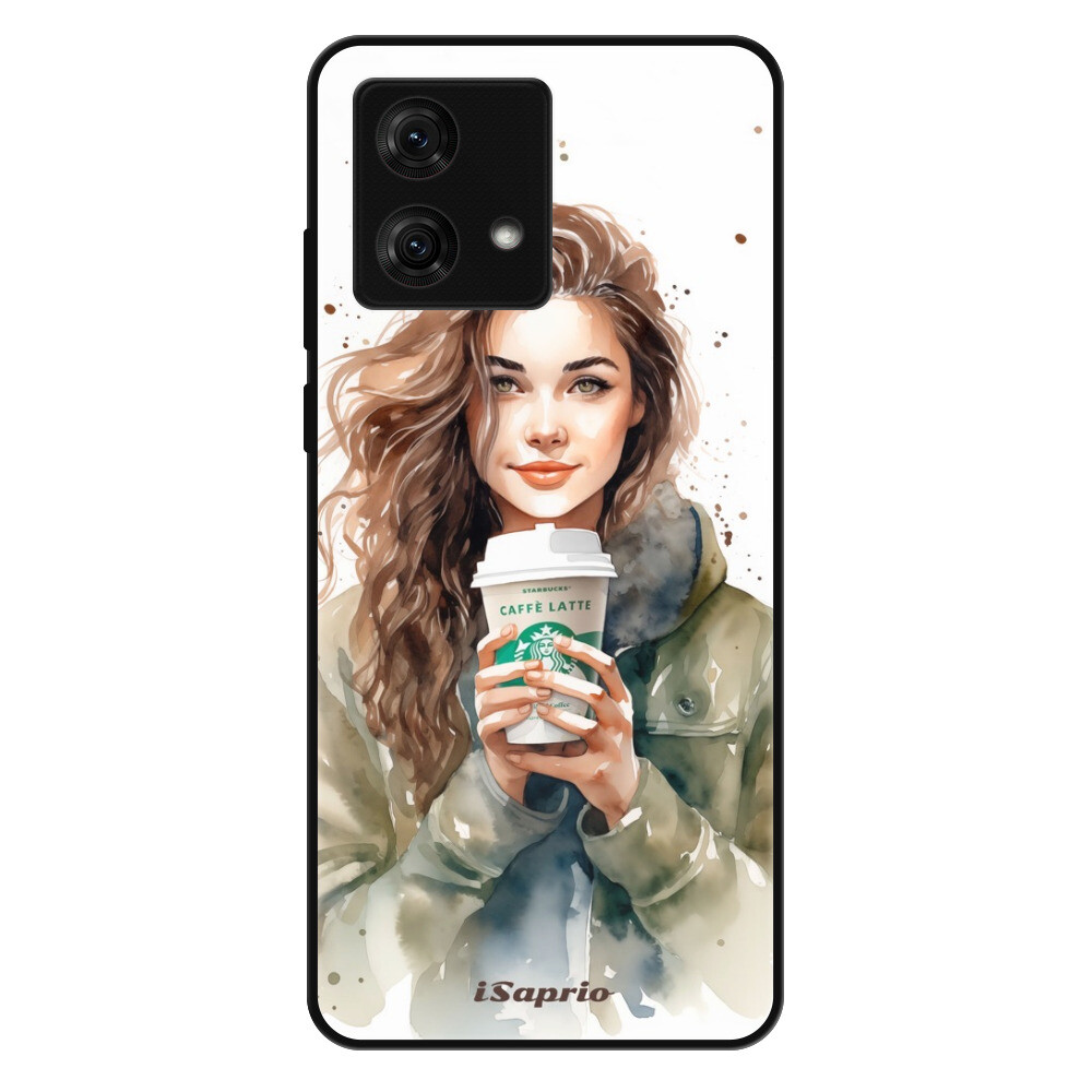 Lesklé puzdro Exclusive iSaprio - Girl With Latte - Motorola Moto G84