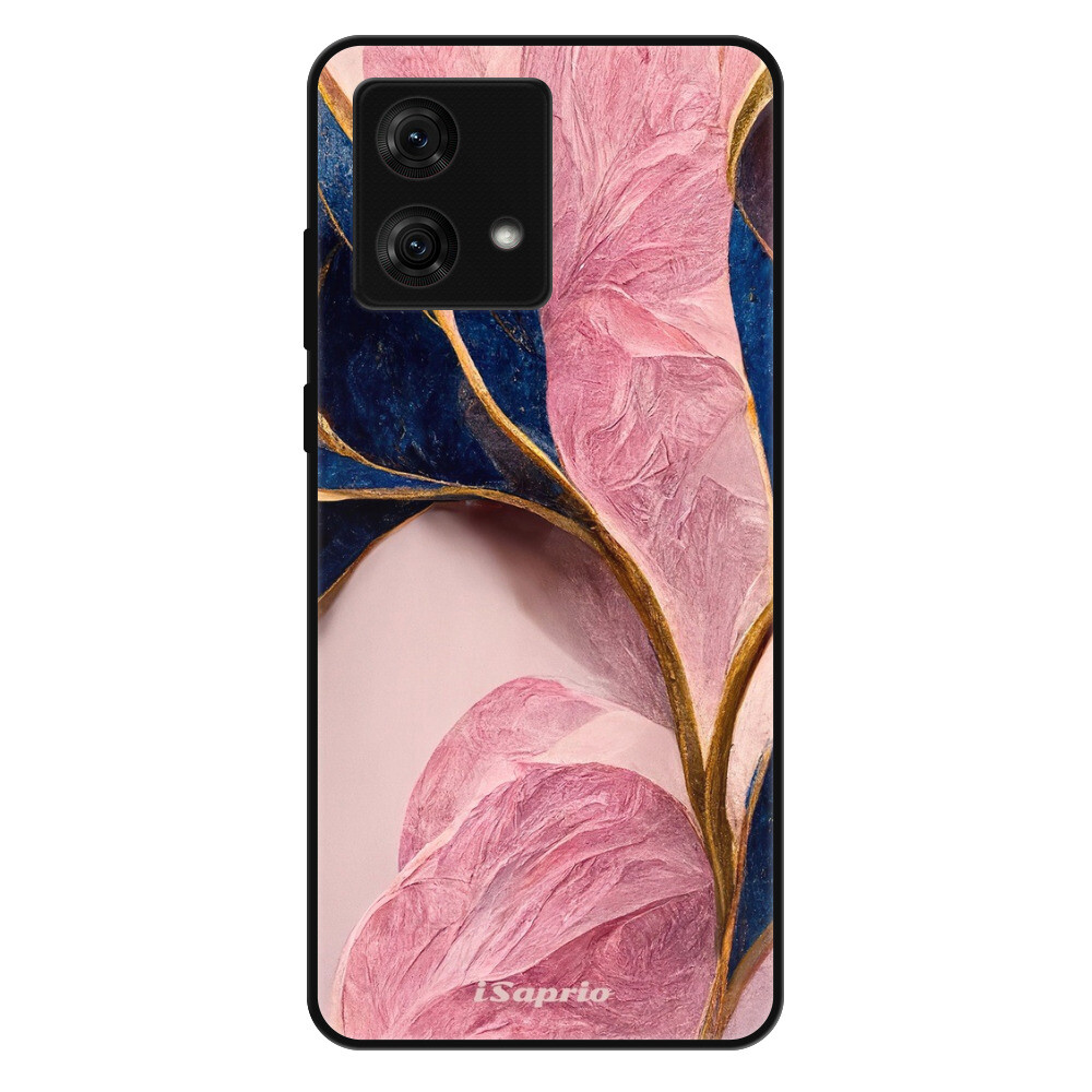 Lesklé puzdro Exclusive iSaprio - Pink Blue Leaves - Motorola Moto G84