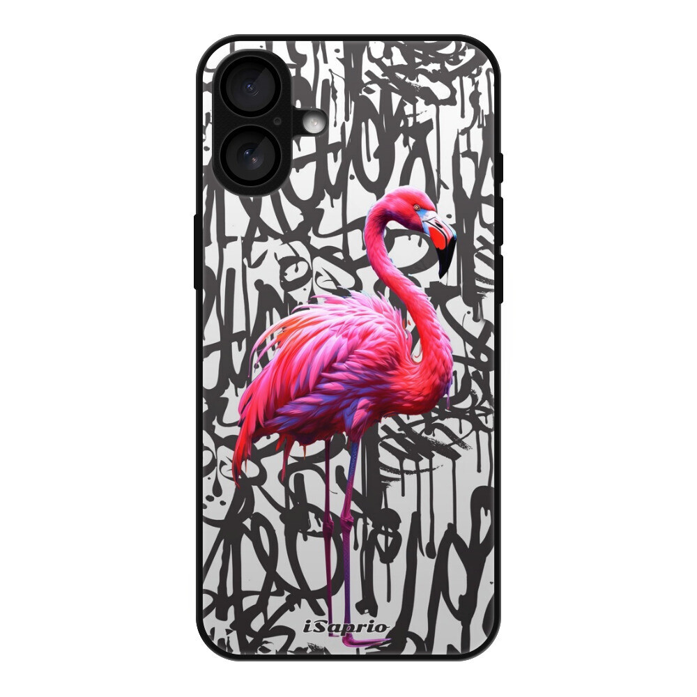 Lesklé puzdro MagSafe iSaprio - Flamingo Graffiti - iPhone 16 Plus
