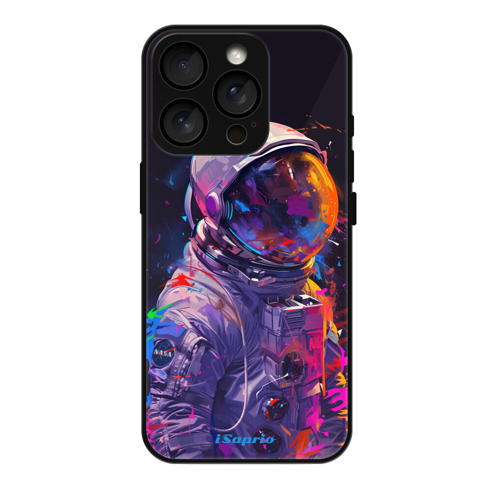 Lesklé puzdro MagSafe iSaprio - Neon Astronaut - iPhone 16 Pro