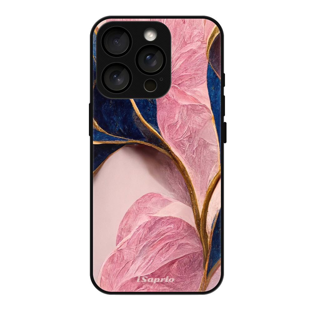 Lesklé puzdro MagSafe iSaprio - Pink Blue Leaves - iPhone 16 Pro