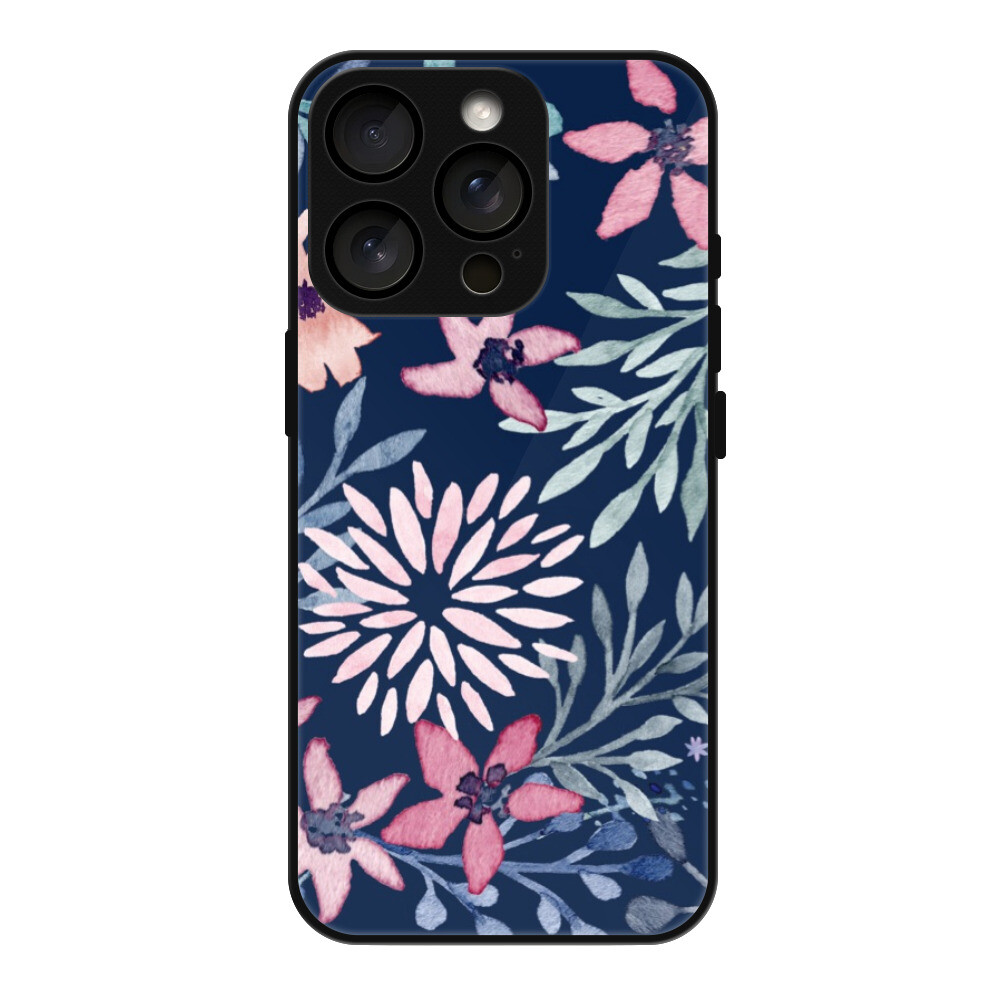 Lesklé puzdro MagSafe iSaprio - Leaves on Blue - iPhone 16 Pro