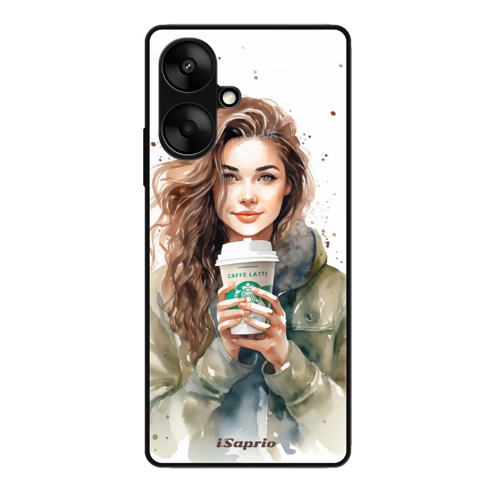 Lesklé puzdro Exclusive iSaprio - Girl With Latte - Xiaomi Redmi 13C 5G