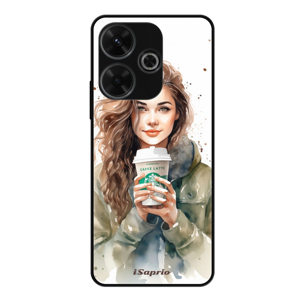 Lesklé puzdro Exclusive iSaprio - Girl With Latte - Xiaomi Redmi 13