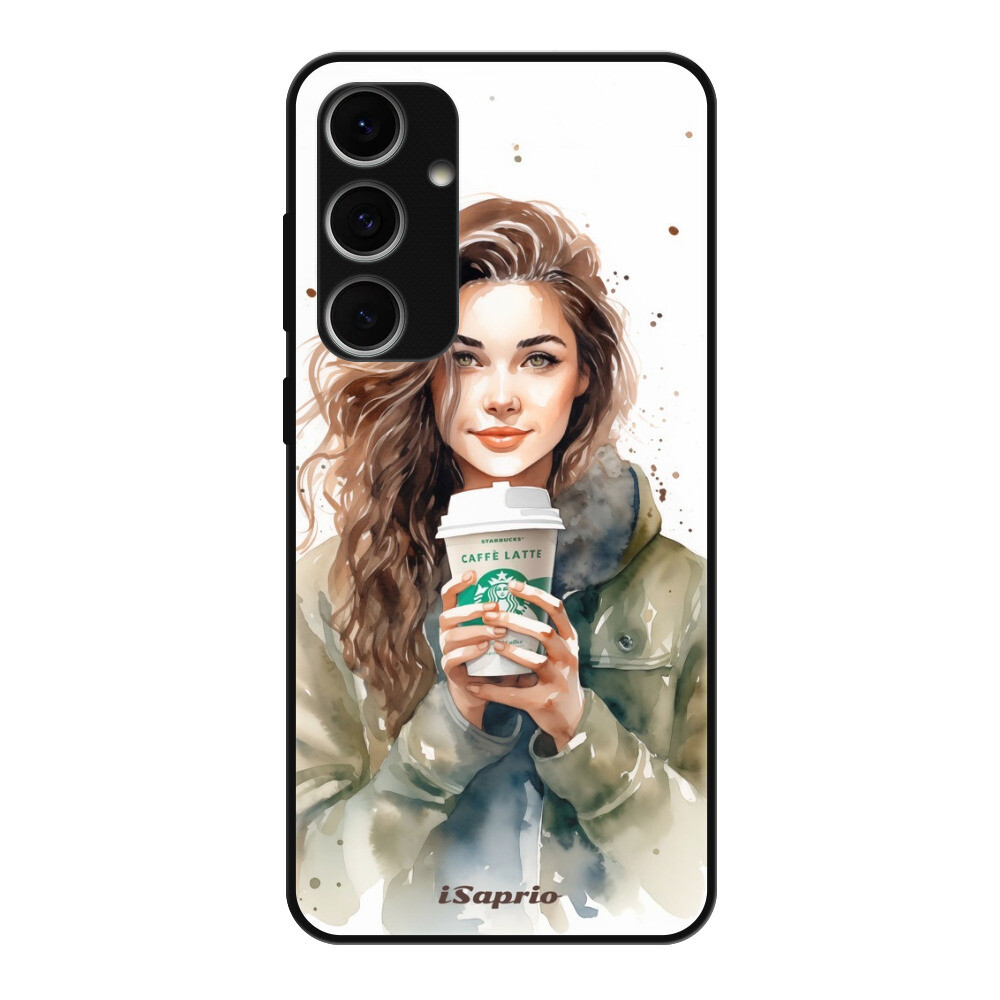 Lesklé puzdro Exclusive iSaprio - Girl With Latte - Samsung Galaxy S24 FE