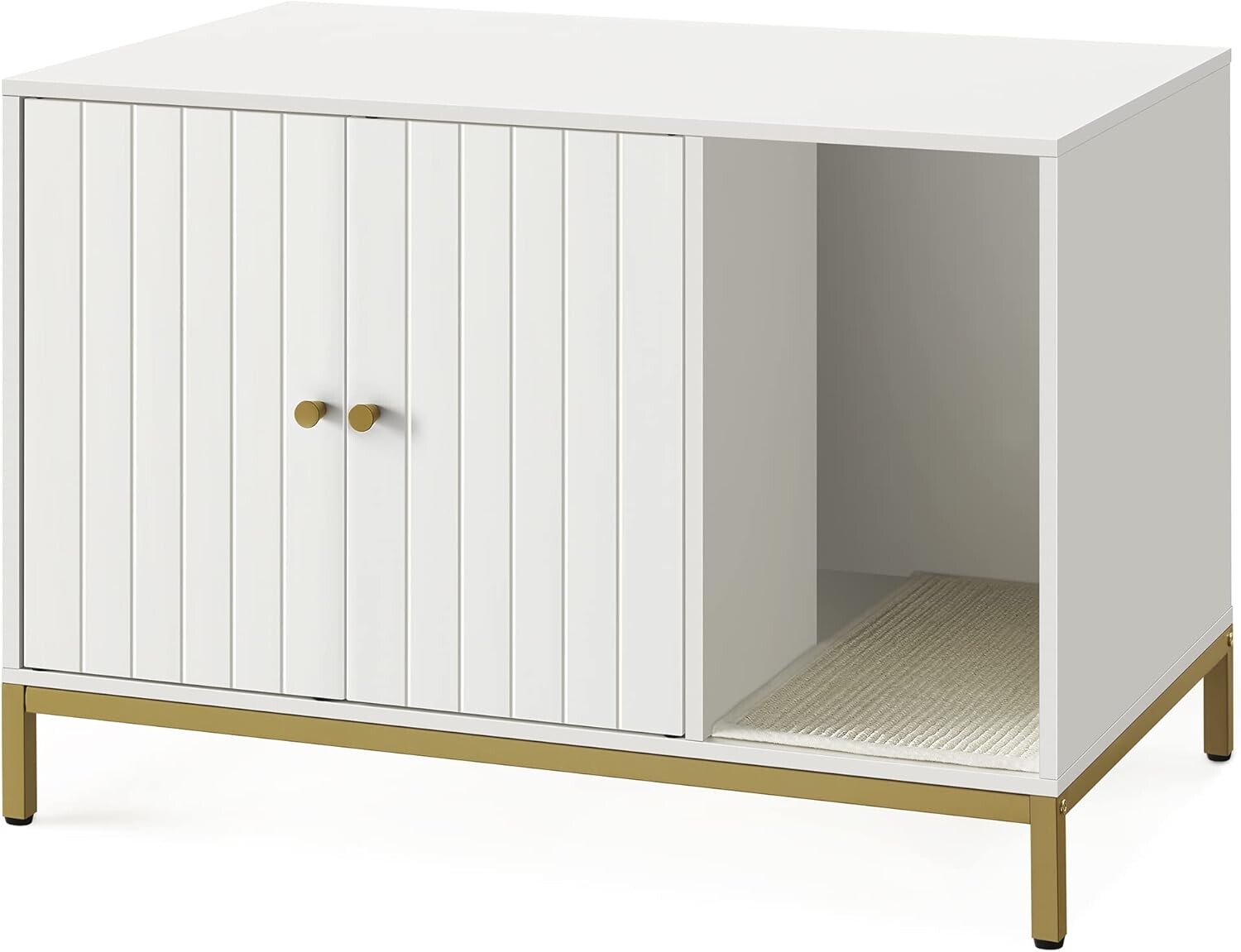 Kočičí toaleta Glenda 80 cm bílá/zlatá