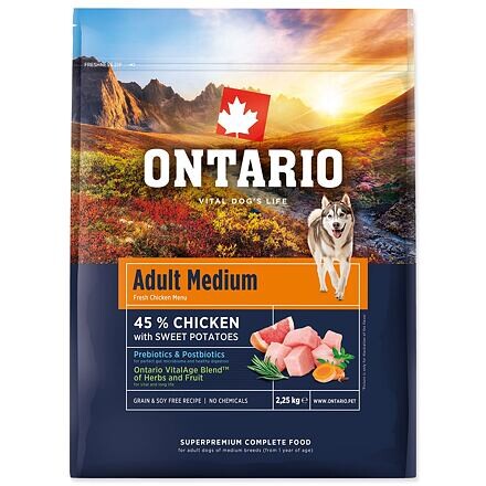 Krmivo Ontario Adult Medium Chicken & Sweet Potatoes 2,25kg