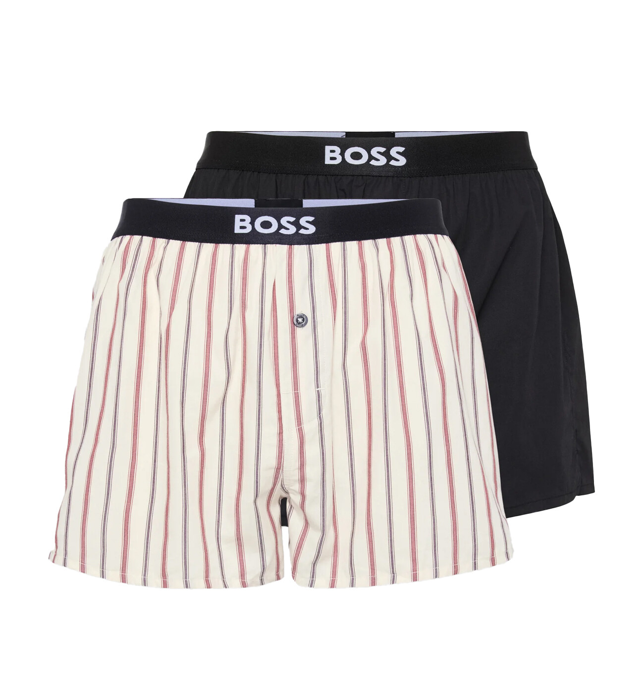 BOSS - trenky 2PACK natural pure cotton black & color line combo (HUGO BOSS)