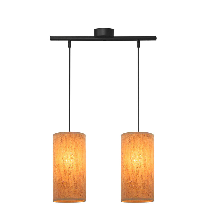 Závesná lampa Aragona 2x60 e27 korkové tienidlo
