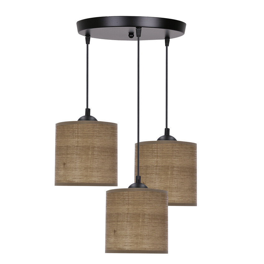 Závesná lampa Legno 15, 3x40W, e27, tienidlo z orechového dreva