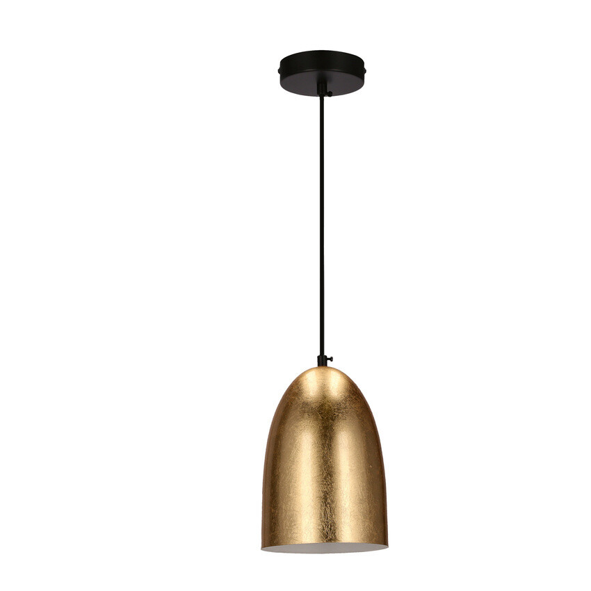 Závesná lampa Icaro čierna 1X40W E27 zlaté tienidlo