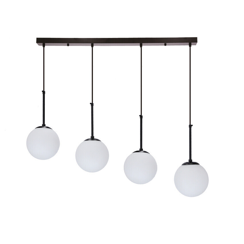 Závesné lampy Pompei čierne 4X4X40 E27 tienidlo biele