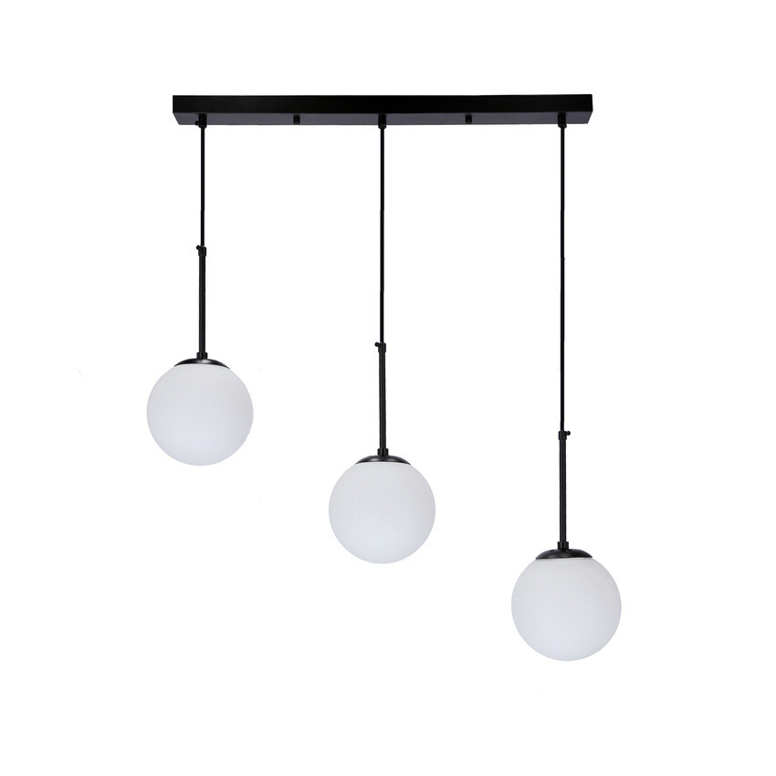 Závesná lampa Pompei čierna 3X40W E27 biele tienidlo