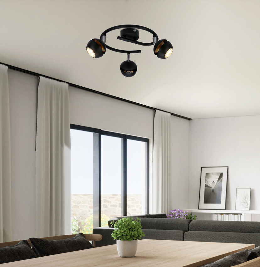 LED žiarovka Boni špirálová 3x3W gu10 čierna