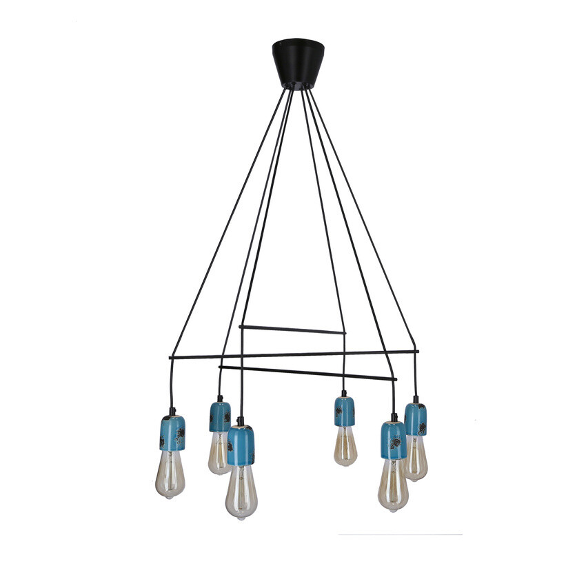 Závesná lampa Vider čierna 6x40W e27