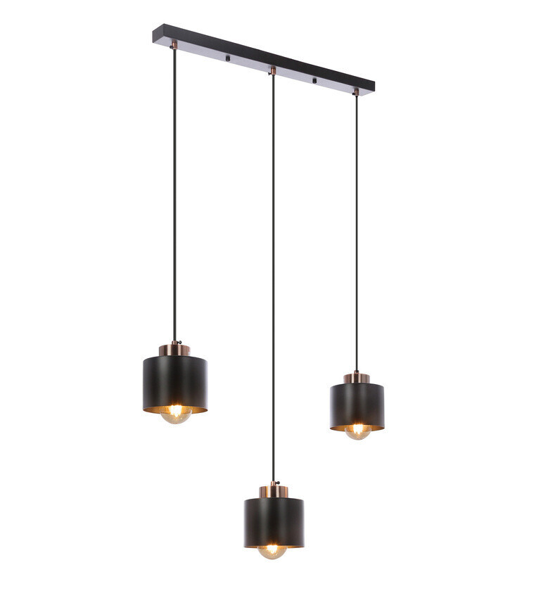 Závesná lampa čierna 3xE27 Olena