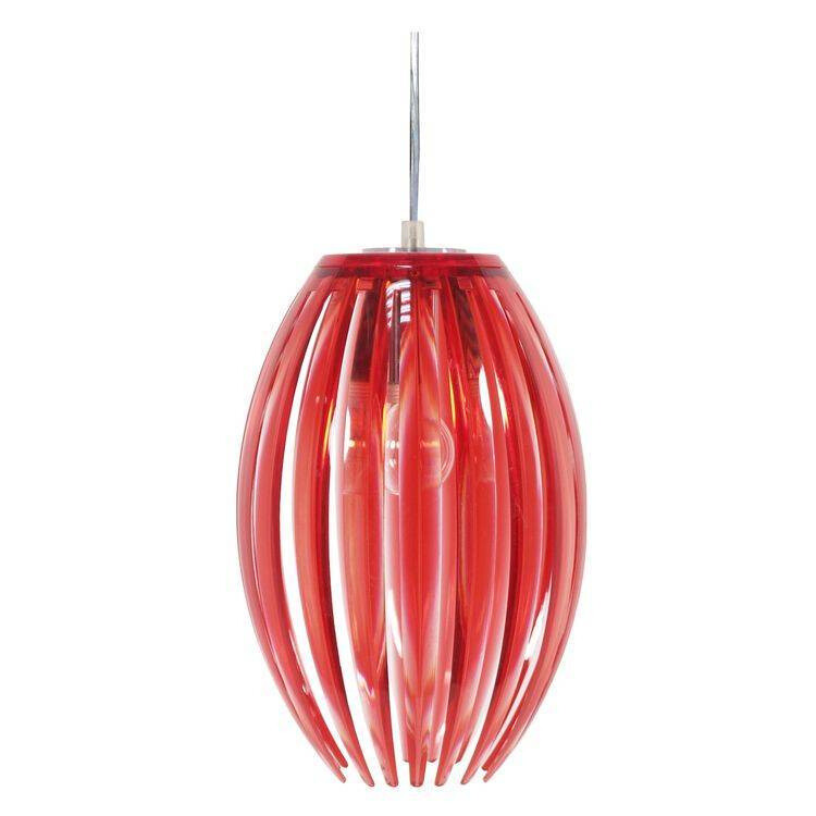 Malá závesná lampa Abuko z červeného akrylu