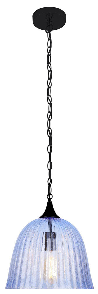 Modrá sklenená závesná lampa Váza