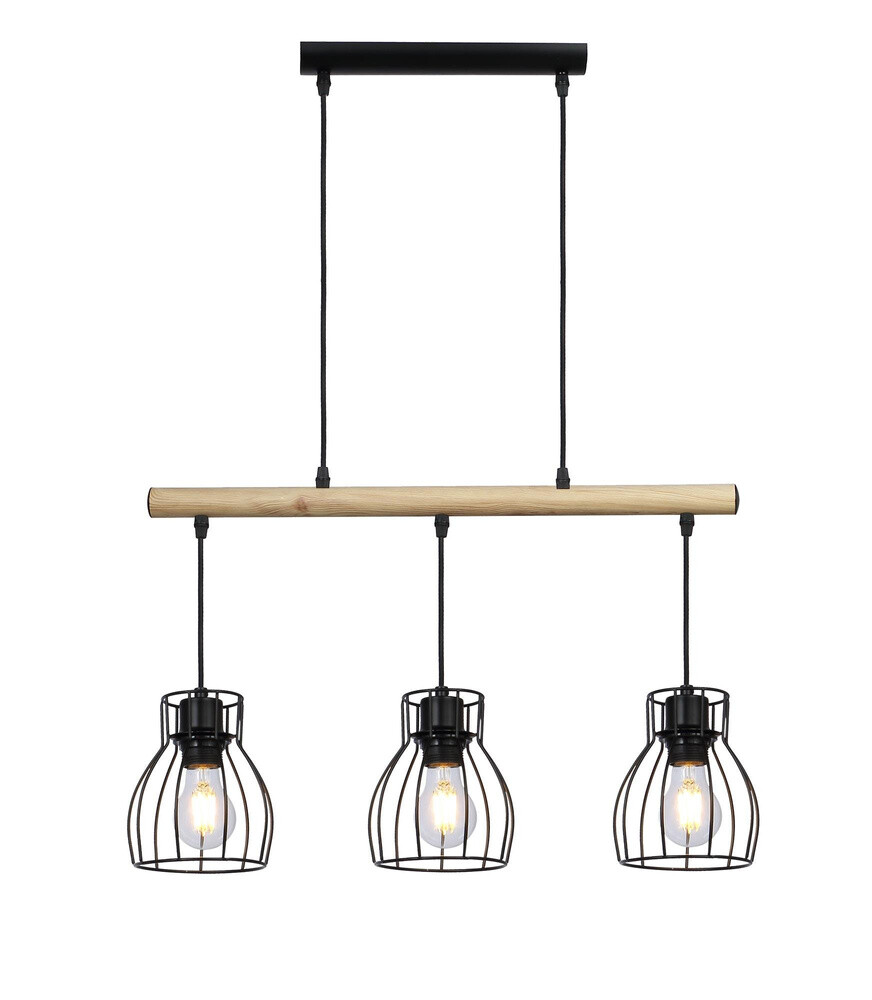 Závesná lampa čierna 3x60W Bernita