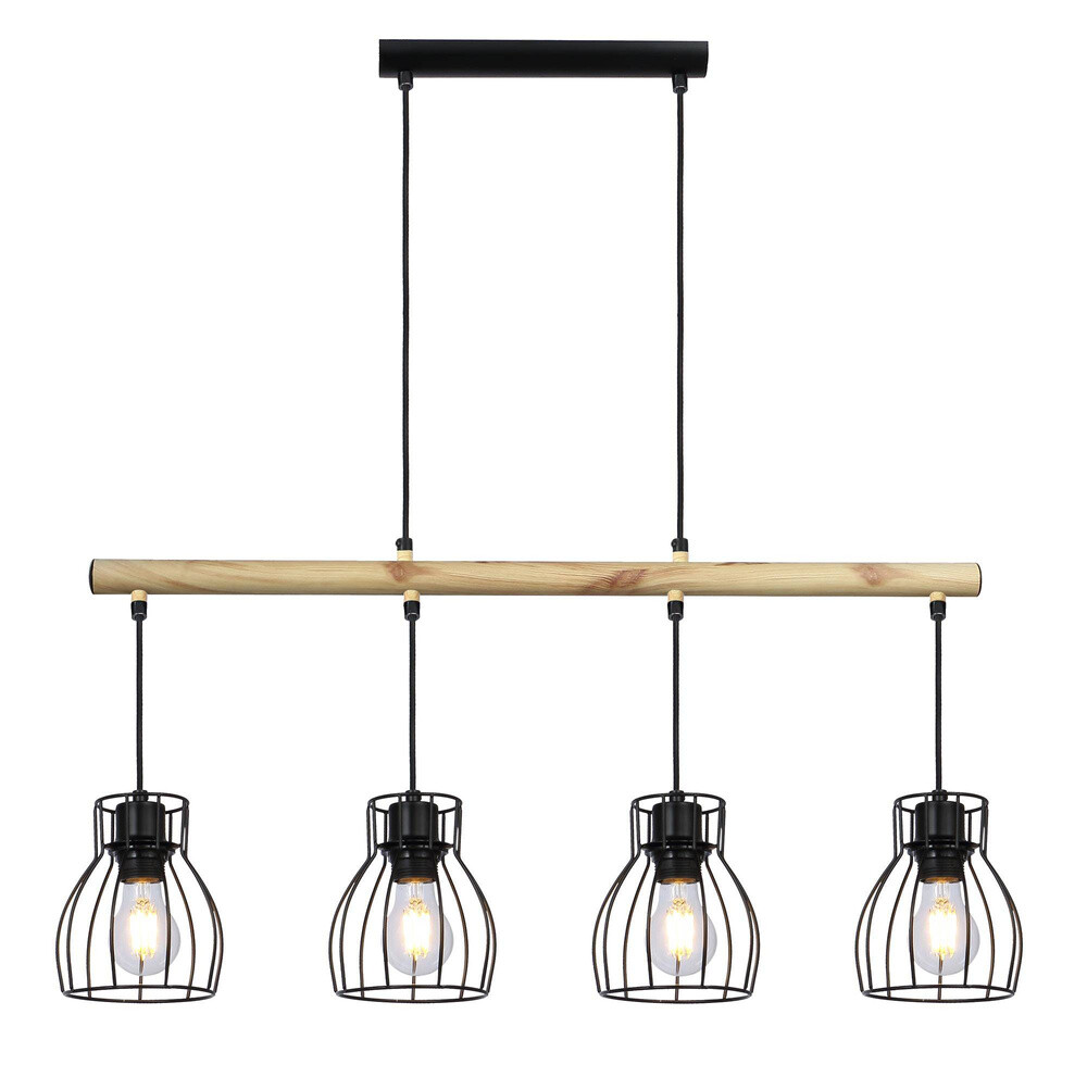 Závesná lampa čierna 4x60W Bernita