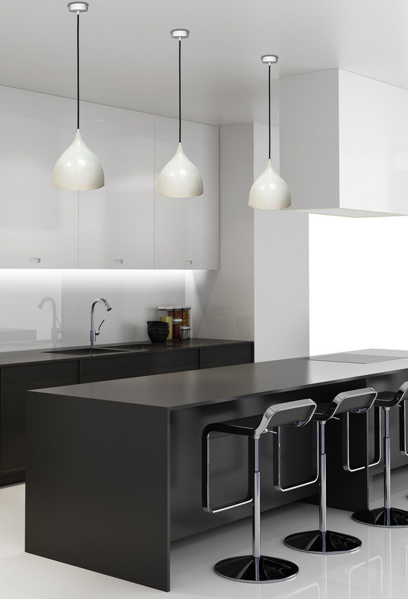 Závesná lampa Ystad 220mm LEDEA E27 40W kovová biela