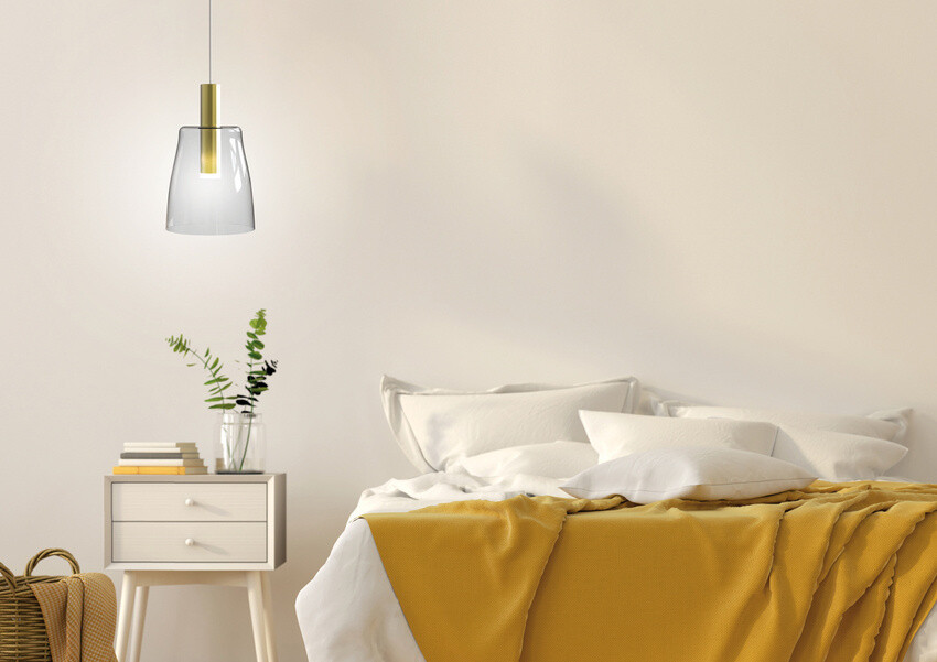 Závesná lampa z číreho skla LED 5W Modena Ledea