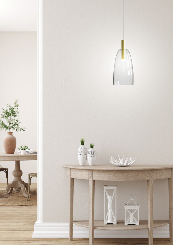 Závesná lampa Modena Ledea s bielou a zlatou LED 5W