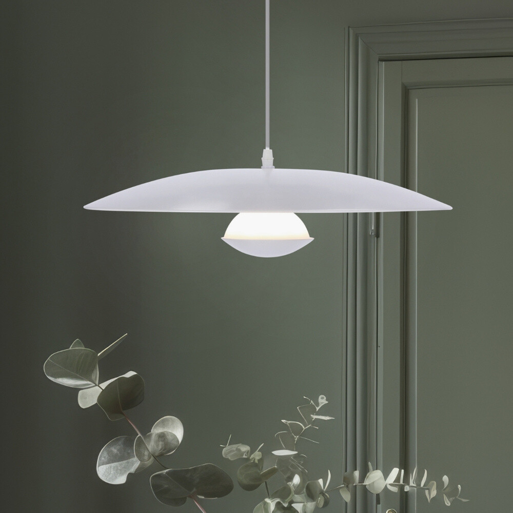 Závesná lampa biela LED 48cm Lund Ledea