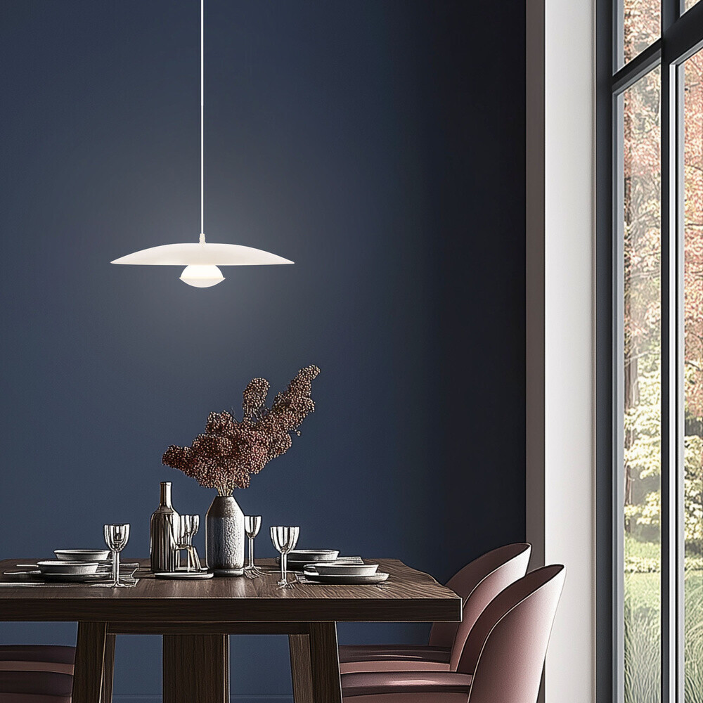 Závesná lampa biela LED 34cm Lund Ledea