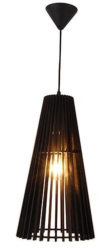 Čierna drevená prelamovaná závesná lampa Osaka Ledea