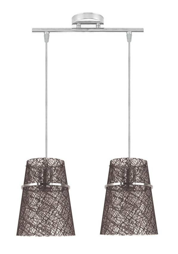 Závesná plastová žiarovka 2X60W E27 chróm