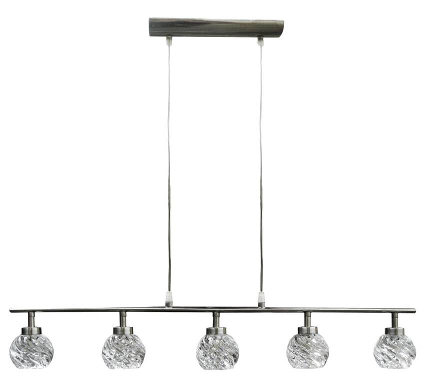 Stropná lampa Gira 5X40W G9 saténový nikel