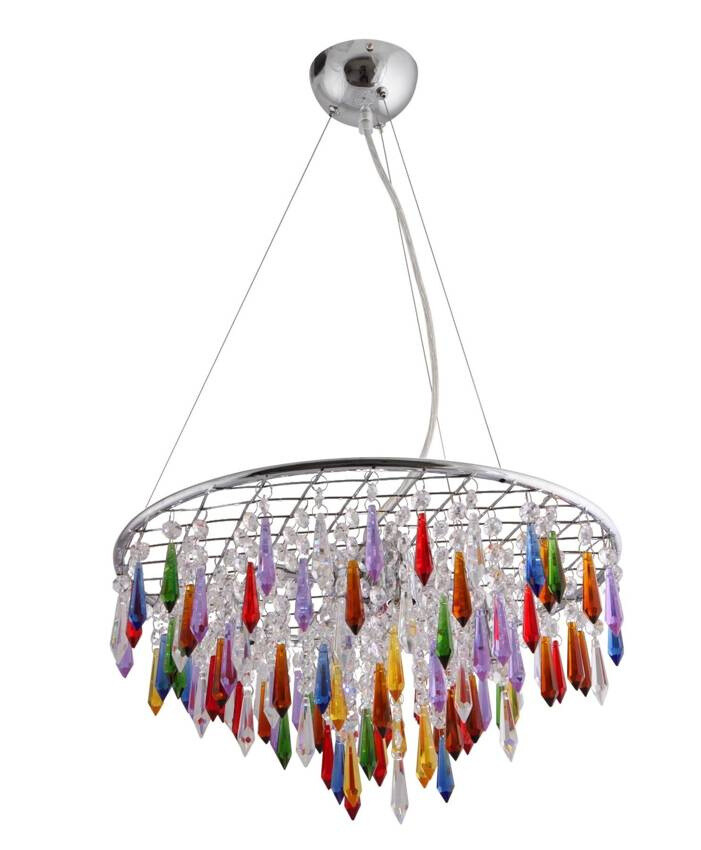 Chrómová závesná lampa s kryštálmi Vegas