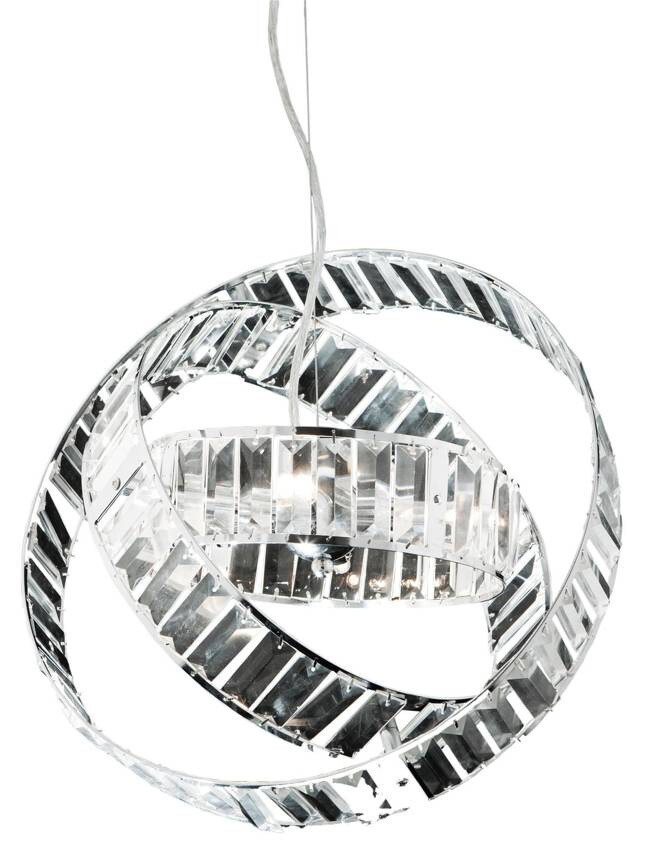 Závesná lampa s nastaviteľnými krúžkami, kryštály 40W Saturn