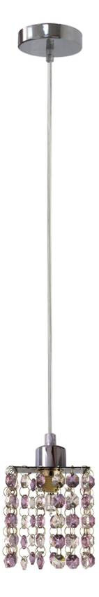Závesná lampa G9 Classic chróm/fialový krištáľ