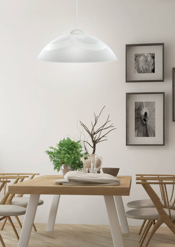 Závesná lampa biele sklo 30cm Monti