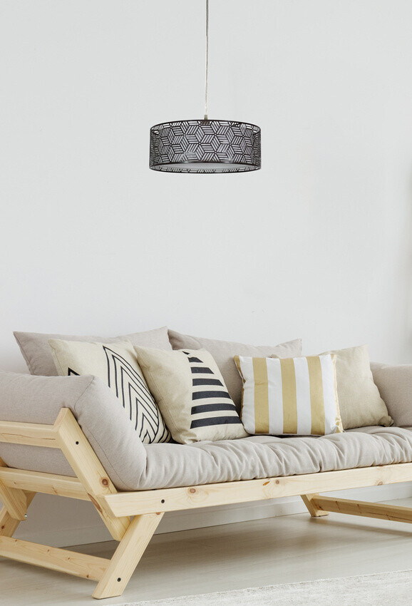 Závesná lampa hnedá prelamovaná + plátno hnedé
