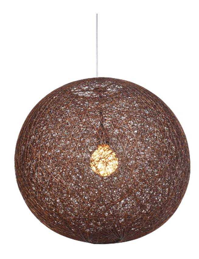 Závesná lampa guľa hnedá 50cm Caruba