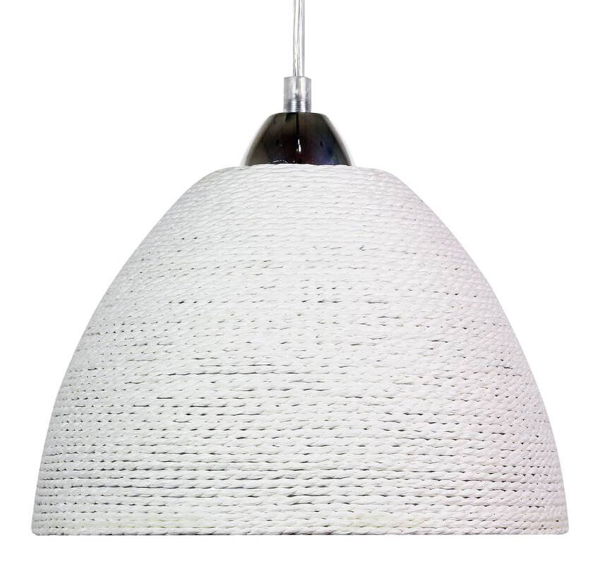 Závesná lampa z bieleho pleteného povrázku